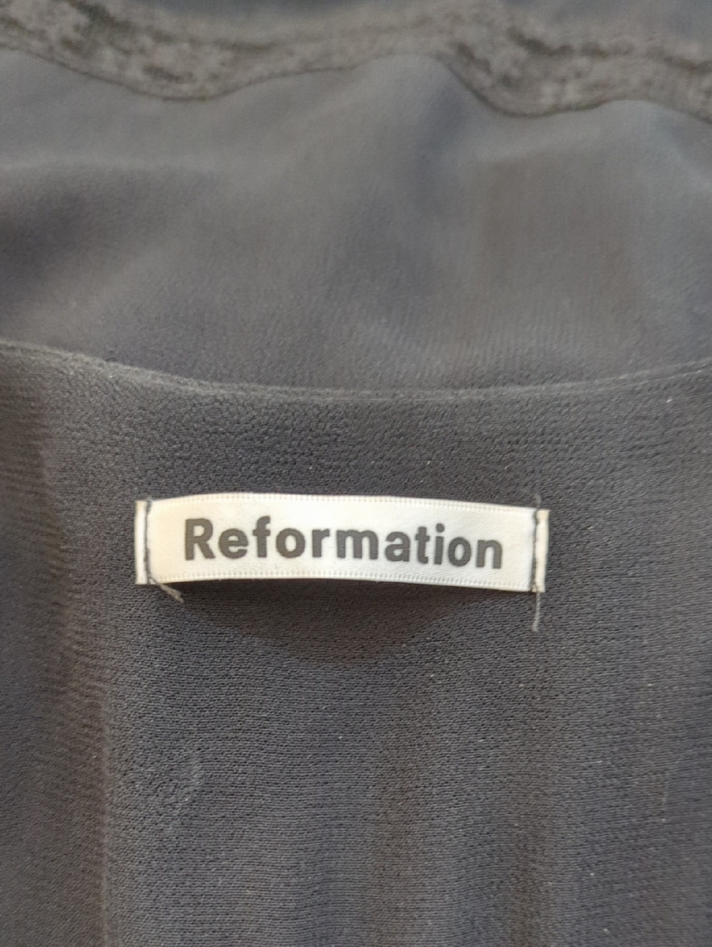 Reformation Black Lace-Panel Midi Slip Dress - Picture 13 of 16
